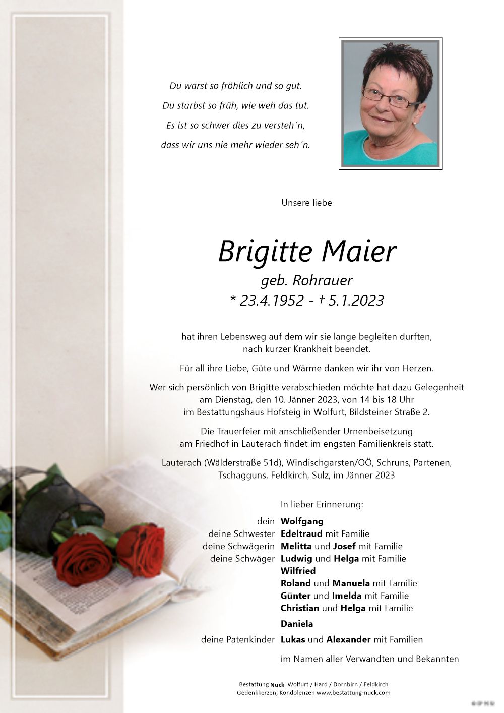 Brigitte Maier Bestattung Nuck